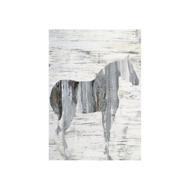 «Birch I» par Maeve Harris - Impression sur toile, Image au pinceau gel, H 42 po x l 30 po