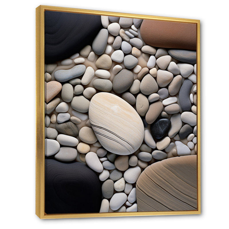 Letrell Beach Photo Harmonious Balance III sur toile, H 44 po x l 34 po x P 1,5 po, Cadre flottant doré
