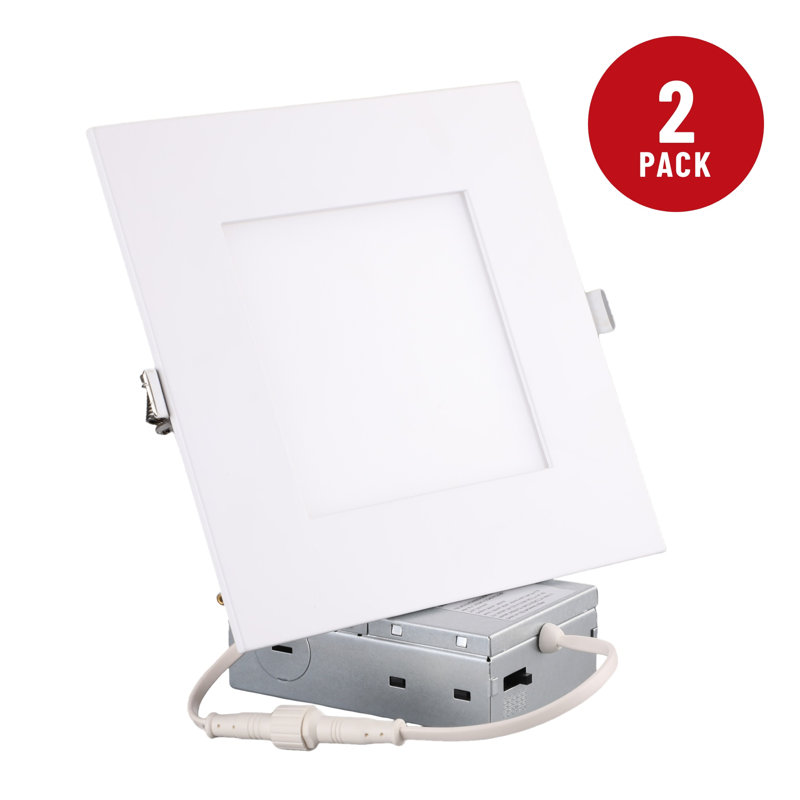 Luminaire encastré à DEL 6 po 5CCT, coupe-feu 2 heures, conforme aux normes UL263 et ASTM E119, étanche à l'air et à l'indice IC, 15 W, à intensité variable, avec boîte de jonction.