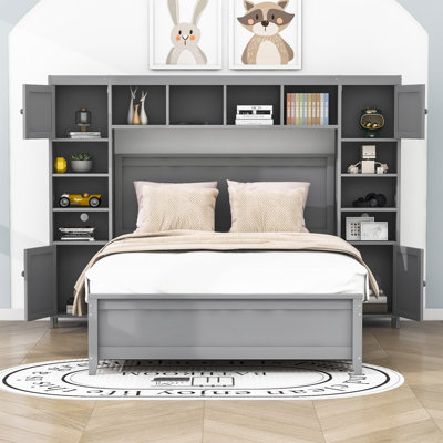Lit plateforme double avec rangement Milpara