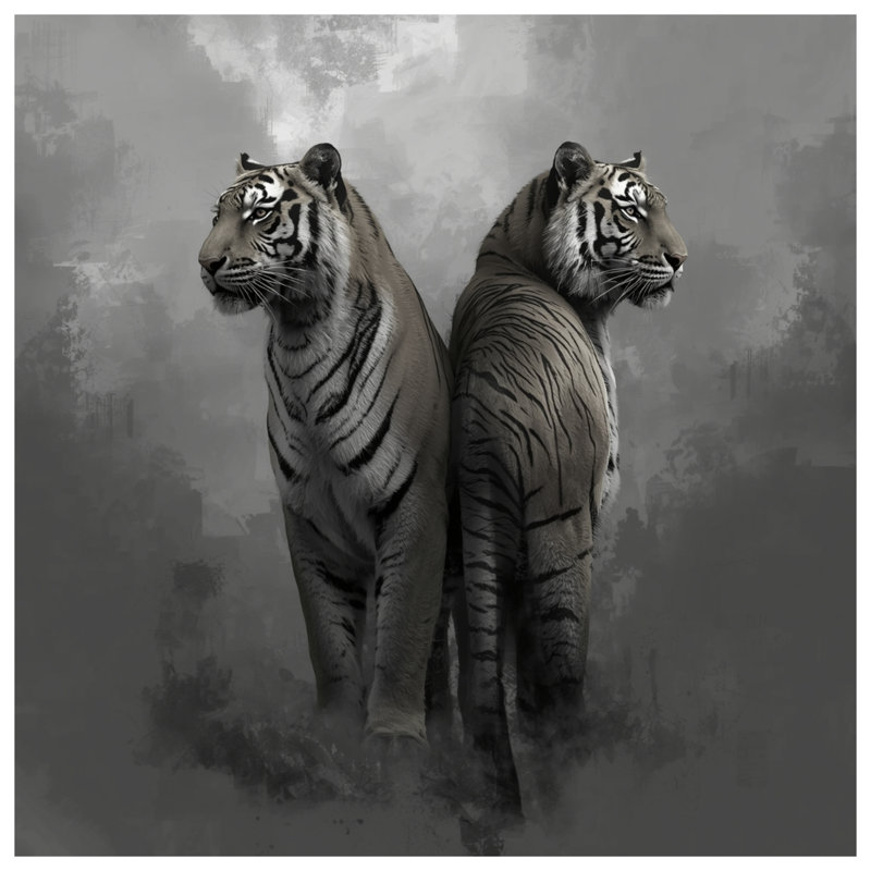 Rideau de douche Two Tigers, 70in W x 72in H