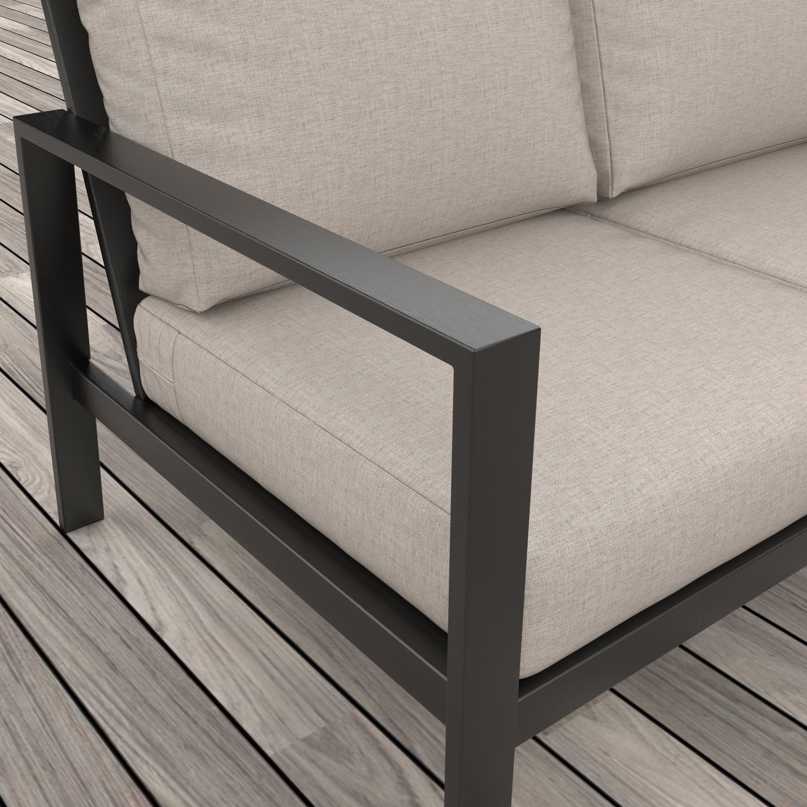 Townsend 80" Sunbrella® Patio Sofa, Cast Silver Sunbrella®, No, None