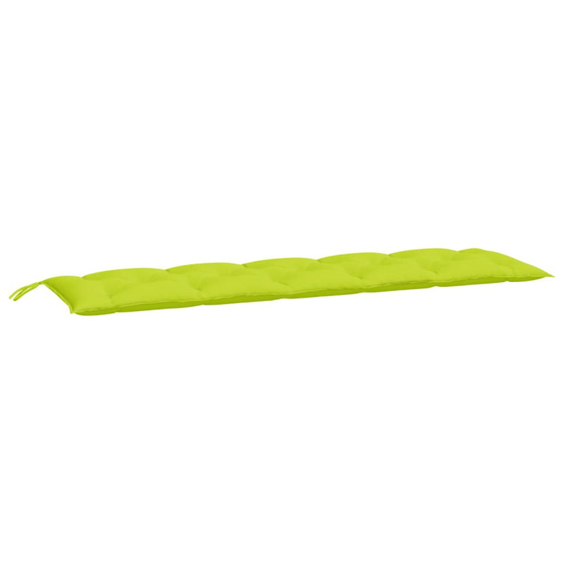 Garden Bench Cushion Set of 2 Bright Green Outdoor Garden Bench Pads, Polyester - Bright Green, 19.7" H x 70.9" W x 2.8" D