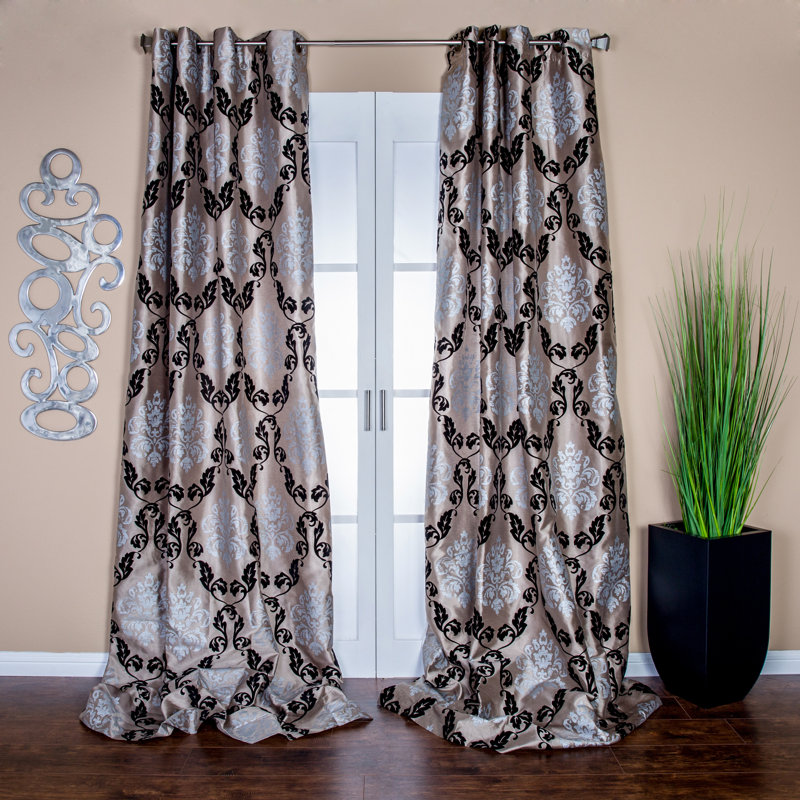 Danford Semi Sheer Curtain Single Panel, 54" W x 108" L, Taupe