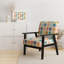 Fauteuil d'appoint rembourré à motif multicolore