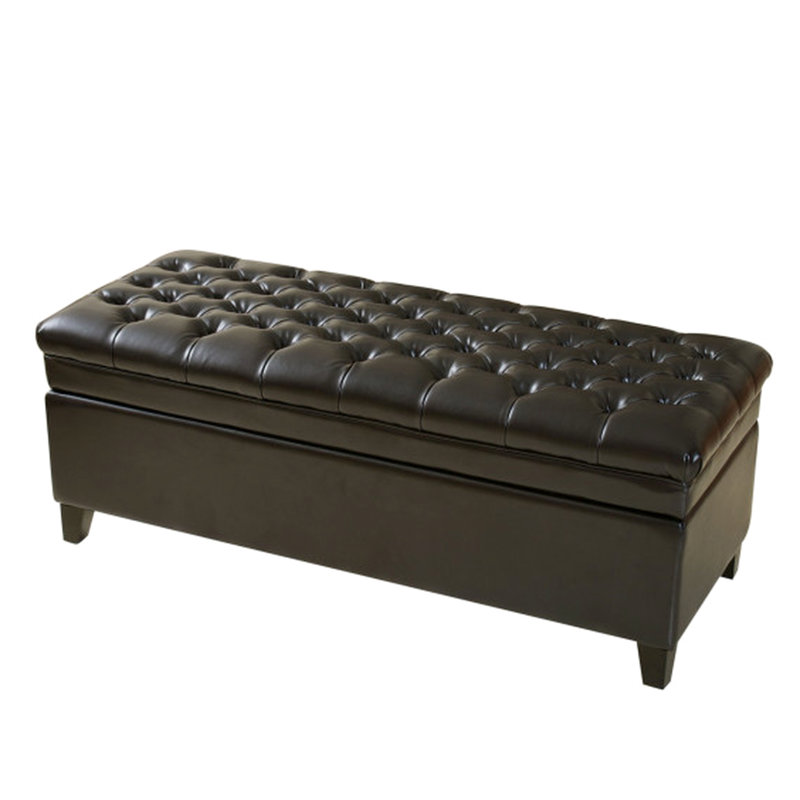Cuir spacieux avec dessus rembourré et rangement, pieds de rangement colorés rembourrés confortables