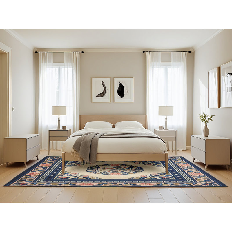 Tapis oriental bleu, Rectangle de 5 pi x 8 pi