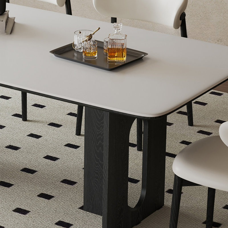 Paleo-style rock plate dining table and chair set, 29.52"H x 62.99"L x 31.49W