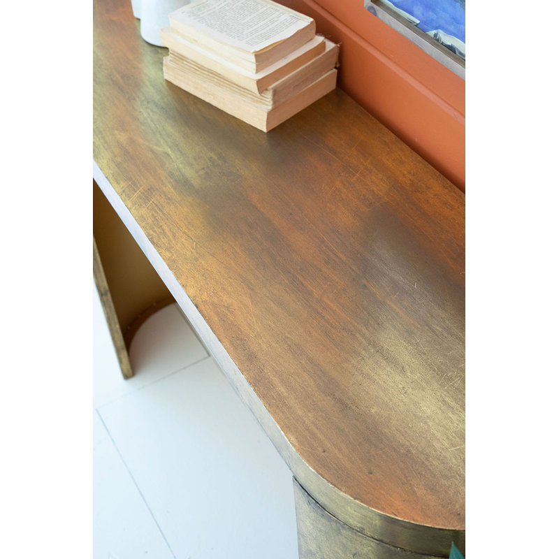 Console ovale en laiton Kalalou