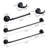 Bathroom Hardware Set Black 4-Pieces Bathroom Towel Rack 24 Inches Adjustable Bathroom Accessories Set-117306471