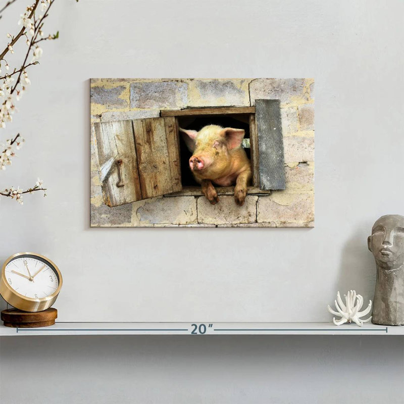 Brampt Smiling Pig, 8" H x 12" W