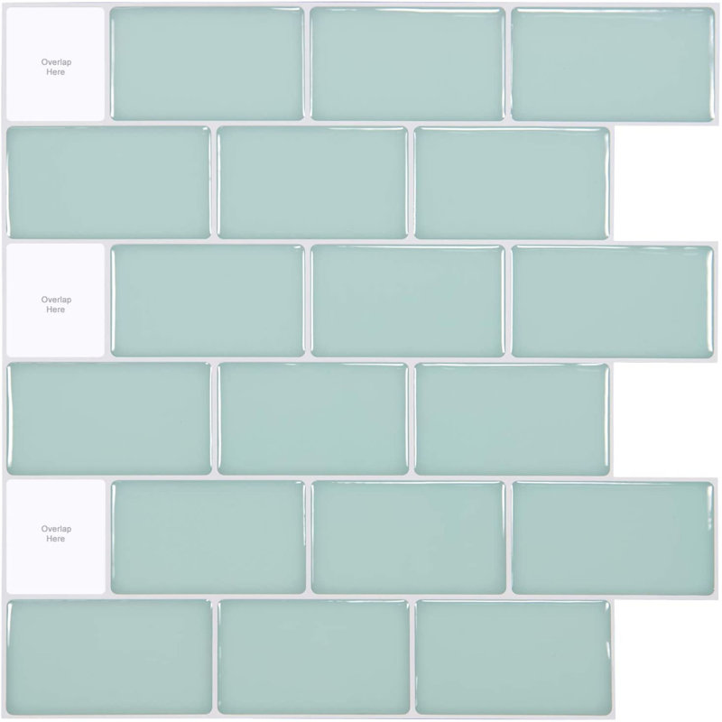 30.5cm W x 30.5cm L Peel and Stick Field Tile, Turquoise