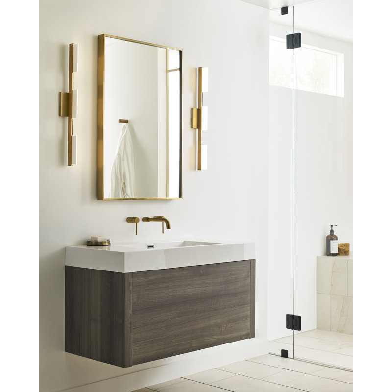 Tris 3 - Light LED Vanity Light, Aged Brass