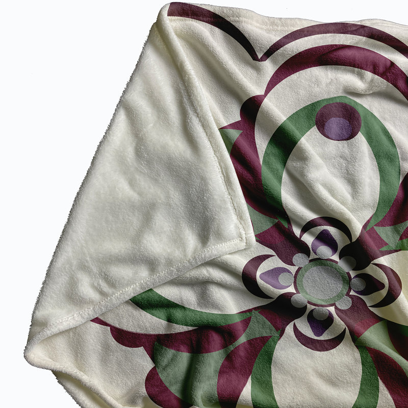 Kaleidoscope Throw Blanket, 60" L x 50" W, Wine (Off White/Purple)