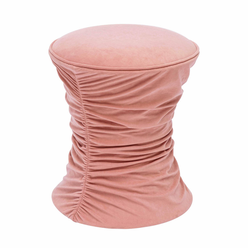 16.5" Wide Velvet Novelty Standard Ottoman, Rose Pink Velvet