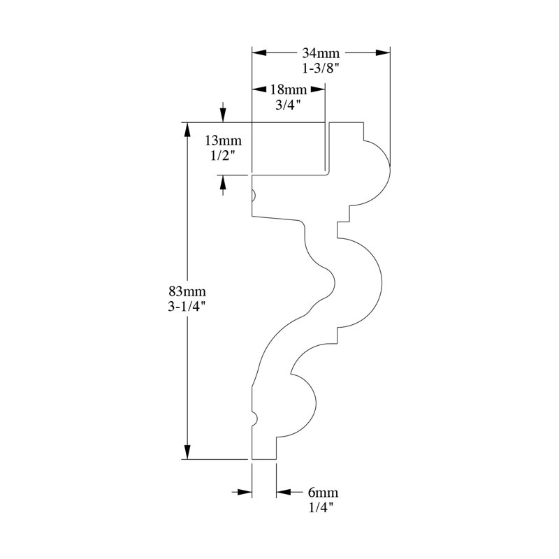 White Polyurethane Crown Moulding 3-1/4in H x 78in L