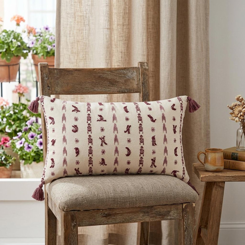 Coussin 14 "x 26" en coton naturel