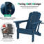 Chaises Adirondack pliables et réglables en 3 positions, en PEHD bleu, style rustique moderne pour terrasse-555692175