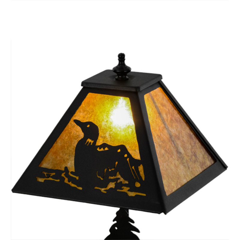 Lampe d'appoint 15 po High Loon, Mica de couleur ambrée