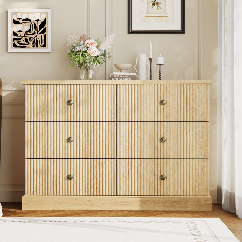 Commode 6 tiroirs Contemporary, Beige