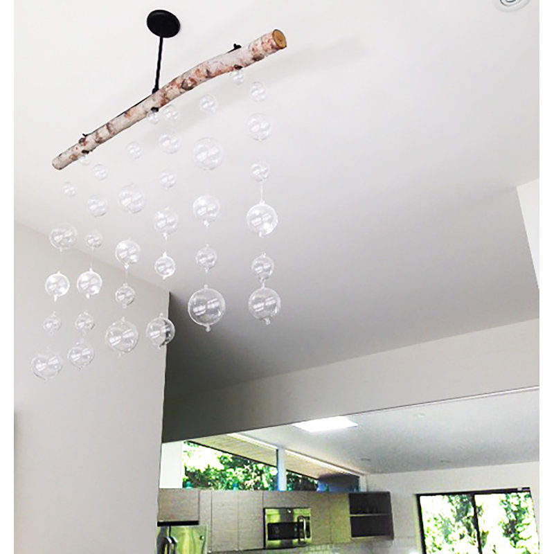 Lustre fantaisie 3 lumières Bubble, Bronze huilé, H 72 po x l 48 po x P 4 po
