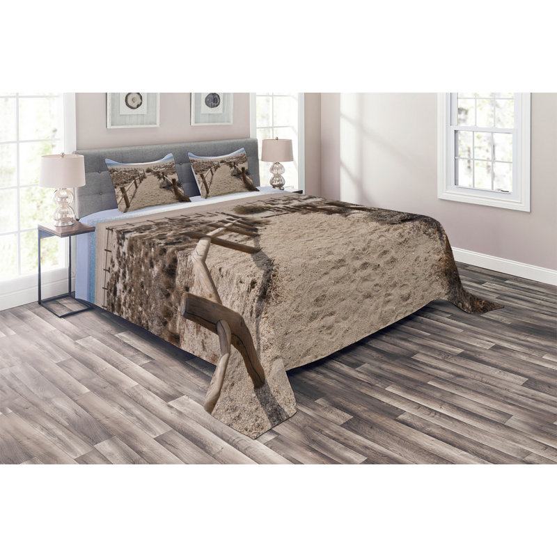 Island Rustic Coverlet, King Bedspread + 2 Shams