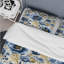 Literie rétro à motif floral bleu et beige I-1189968099