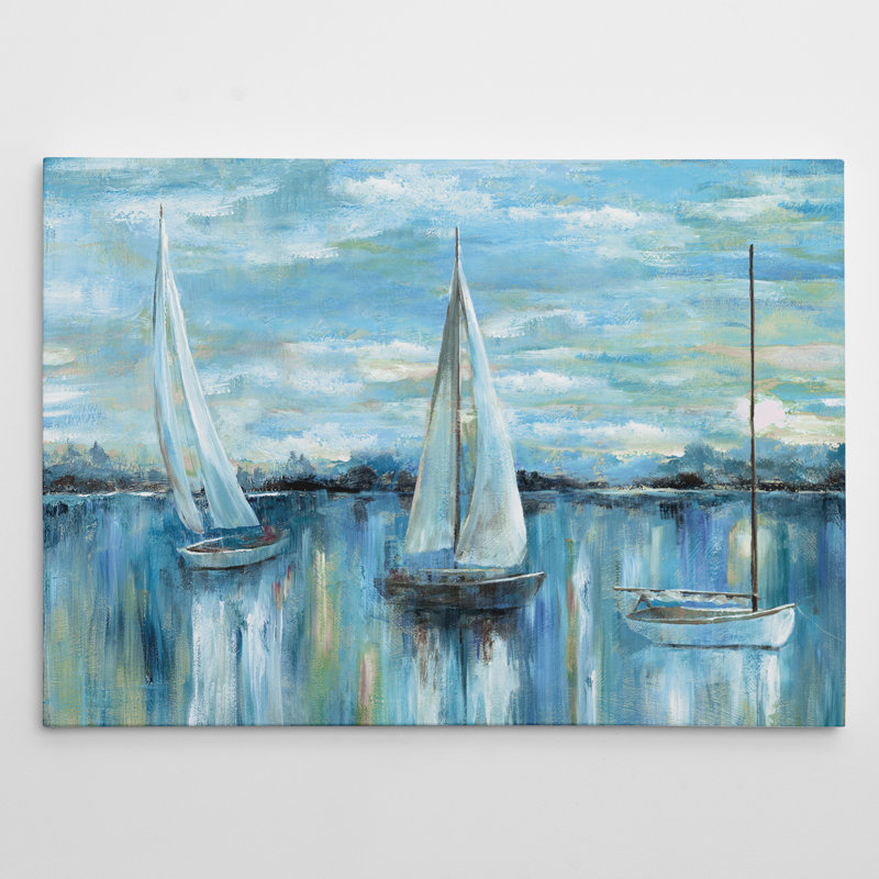 " Evening On The Bay " by Paul Signac, 18" H x 27" W x 1.5" D