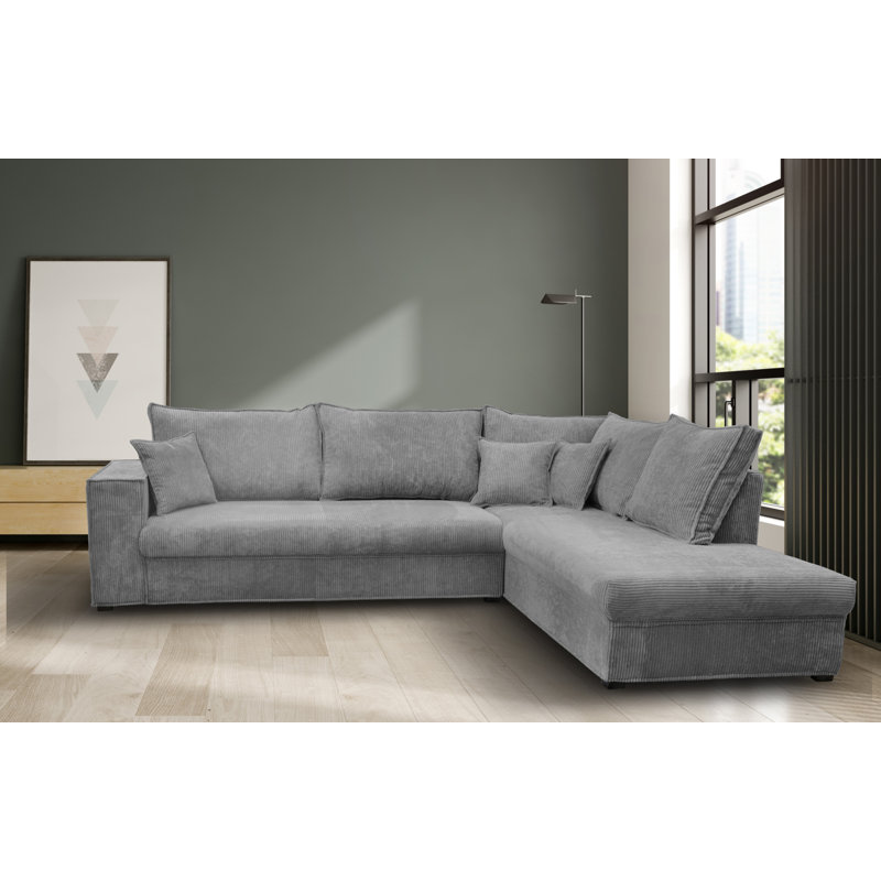 Alova 4 Seater Corner Sofa, Aligned to the right, Light Grey