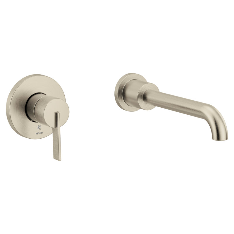 Robinet de baignoire mural monocommande à haut débit avec bec 10 po Moen Cia, Nickel brossé