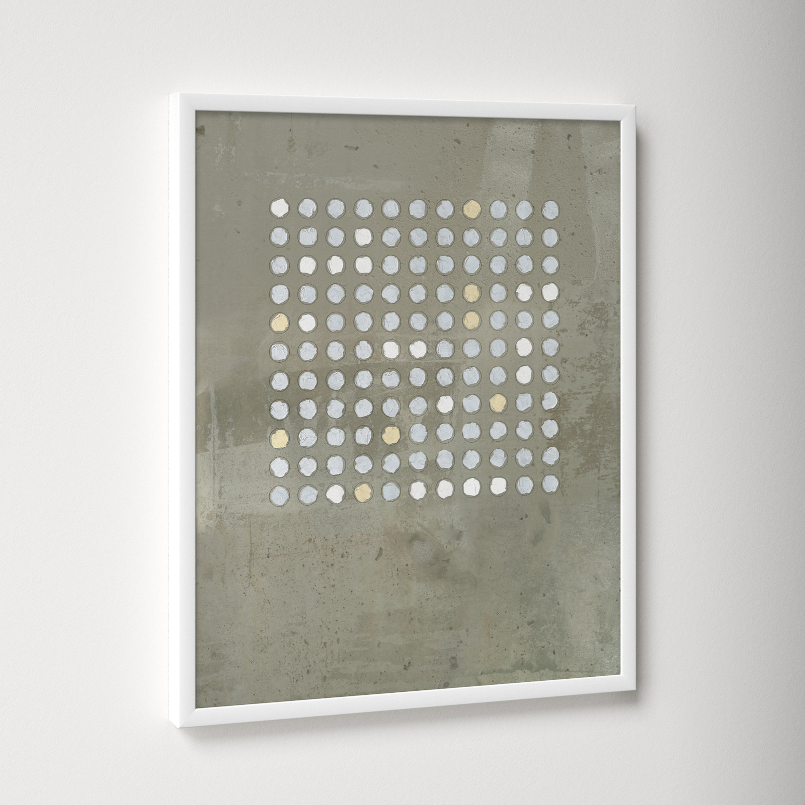 Circles In Squares 2 by Jacques Pilon, 20" H x 16" W x 1.25" D, White