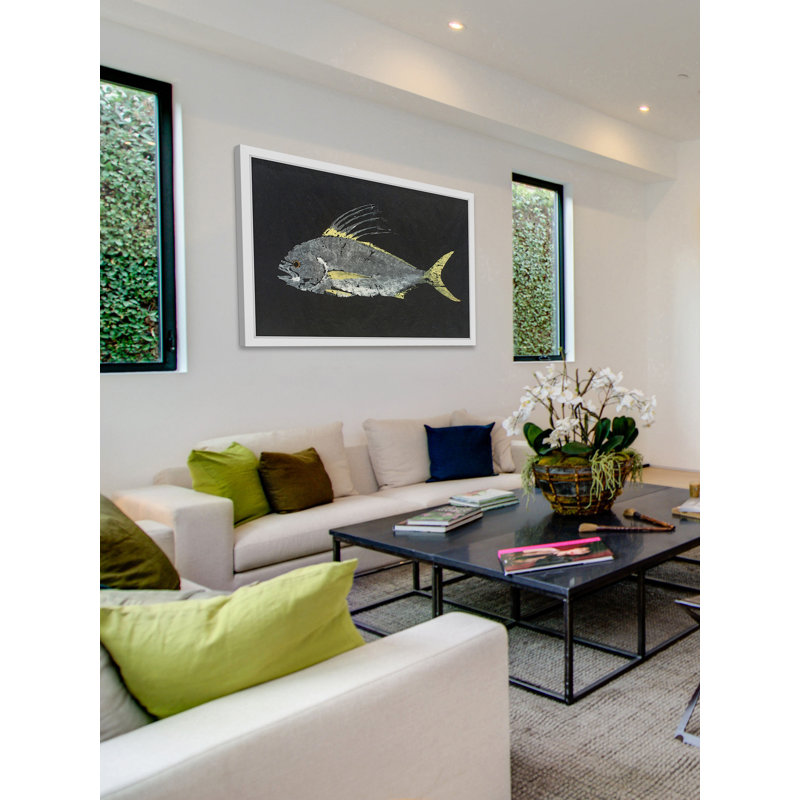 " Roosterfish " by Warren Sellers, 20" H x 30" W x 1.5" D, White Framed