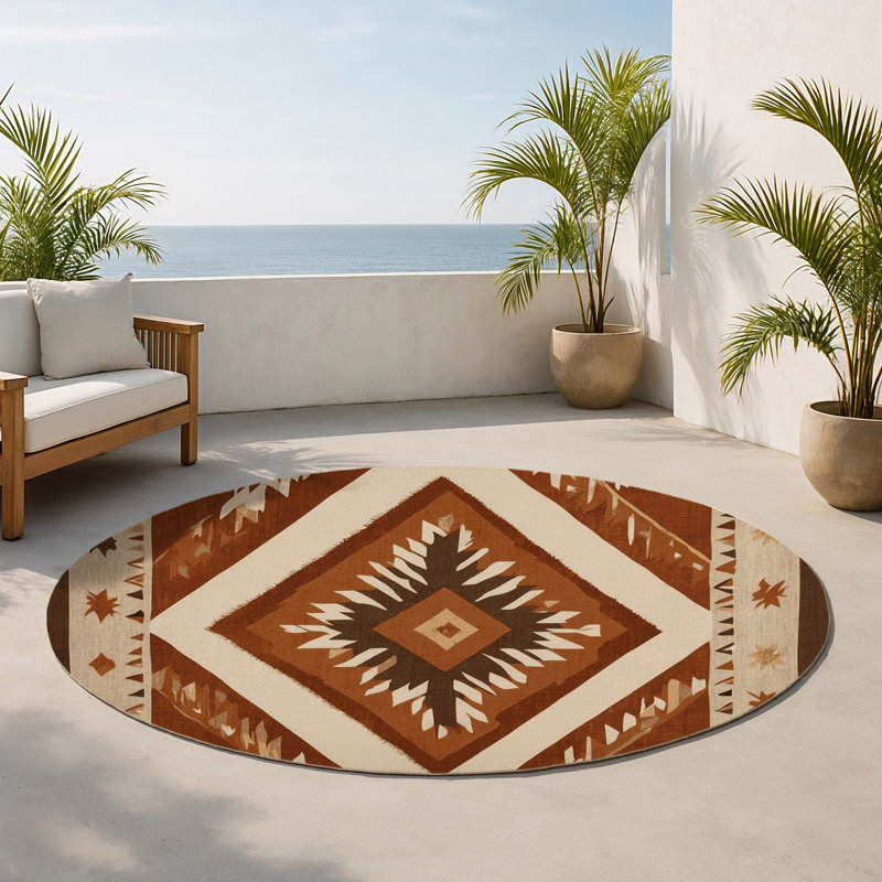 Tapis intérieur et extérieur Mesa Majesty, Rond 5 pi
