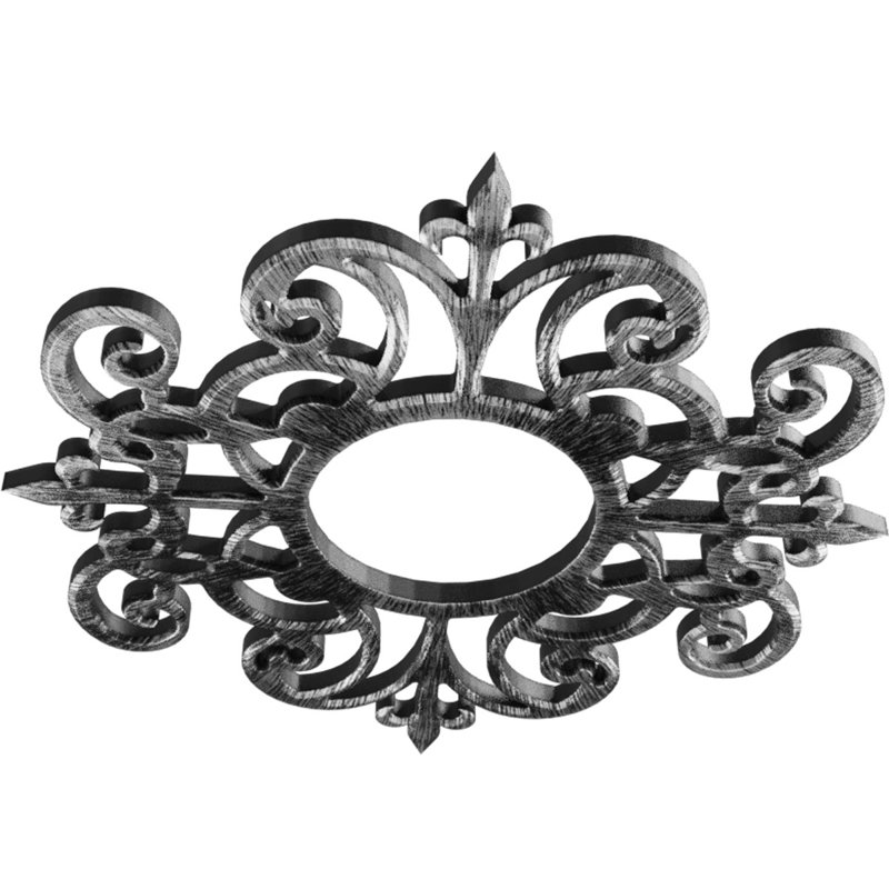 16"OD x 5 1/4"ID x 1/2"P Dijon Architectural Grade PVC Pierced Ceiling Medallion, Antiqued Pewter, 16" H x 16" W x 0.5" D