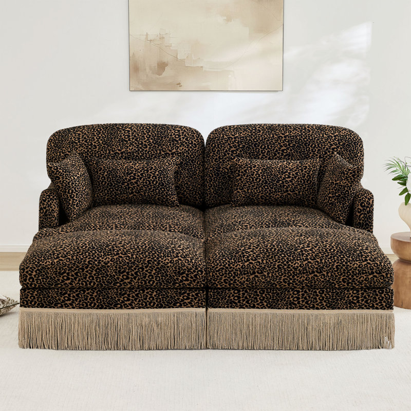 Canapé Comfy Chenille Leopard, Brun