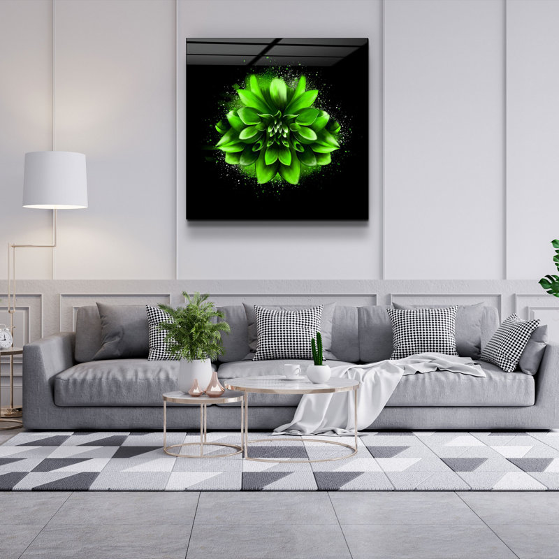 Élégante peinture décorative en verre trempé, 40 x 40 po | 100% verre trempé, épaisseur: 0,16 pouce | Impression UV pour des couleurs éclatantes et une durabilité | Parfait pour la décoration intérieure et les amateurs d'art