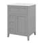 Meuble-lavabo de 24 po avec lavabo, armoire de rangement simple autoportante avec tiroir inclinable, 3 tiroirs, tablette réglable et support de rangement-72380844