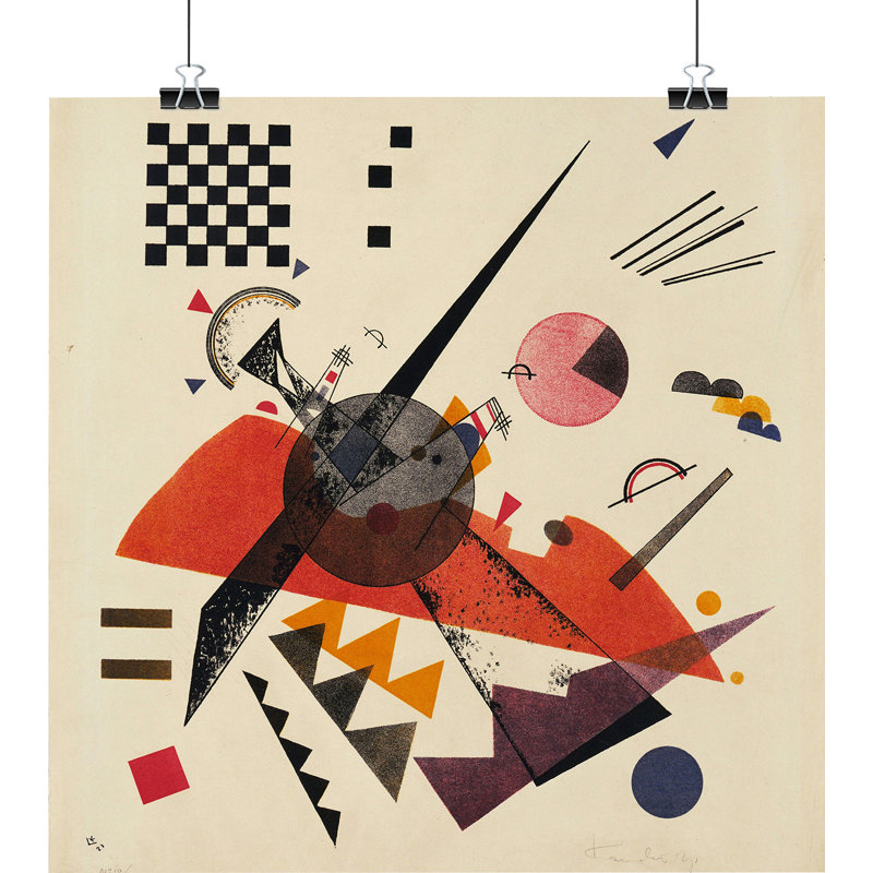 Wassily Kandinski Orange - Frameless Print, 40.64 x 40.64cm