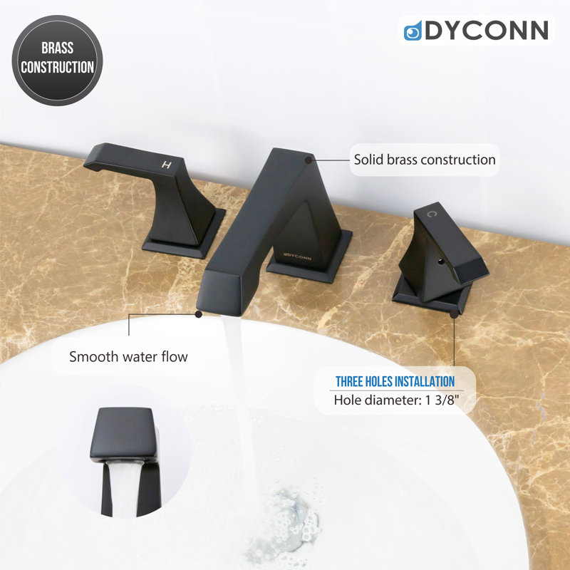 Widespread 2-handle Bathroom Faucet, Black
