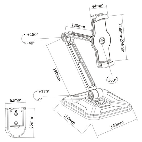 Accessoire de porte-tablette universel