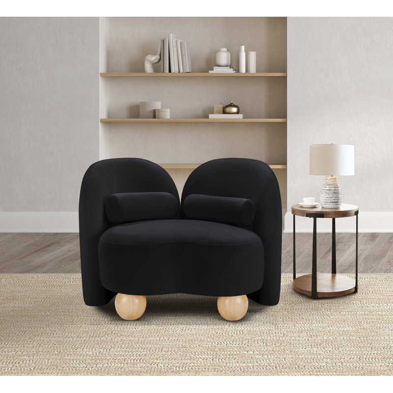 Daphne Upholstered Chair, Black Velvet