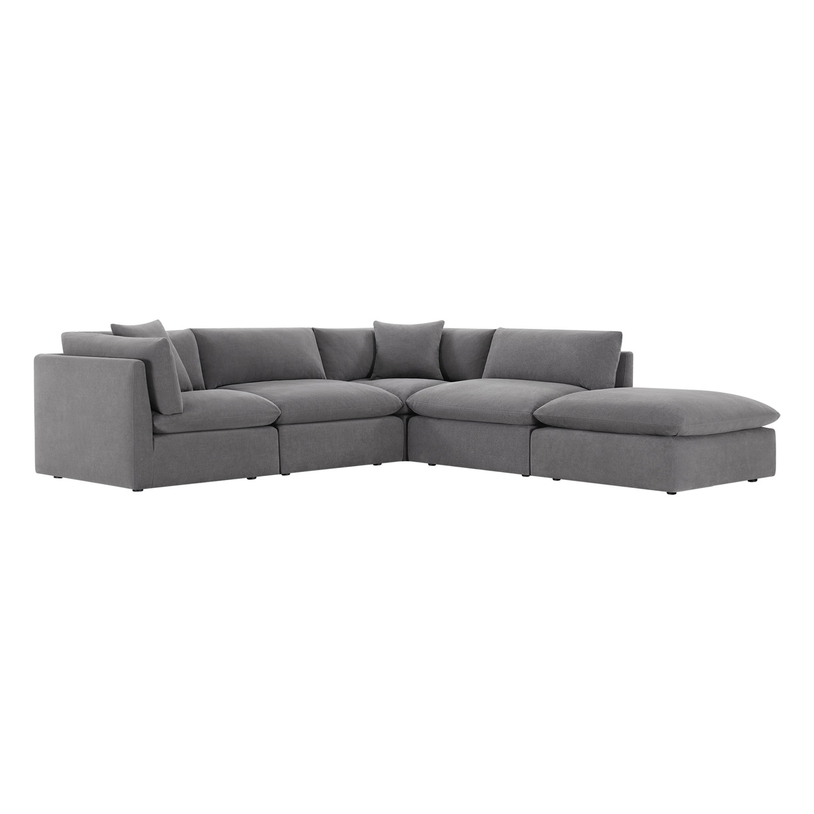 Annabella Modular Sectional, Elite Pewter Textured Performance Chenille