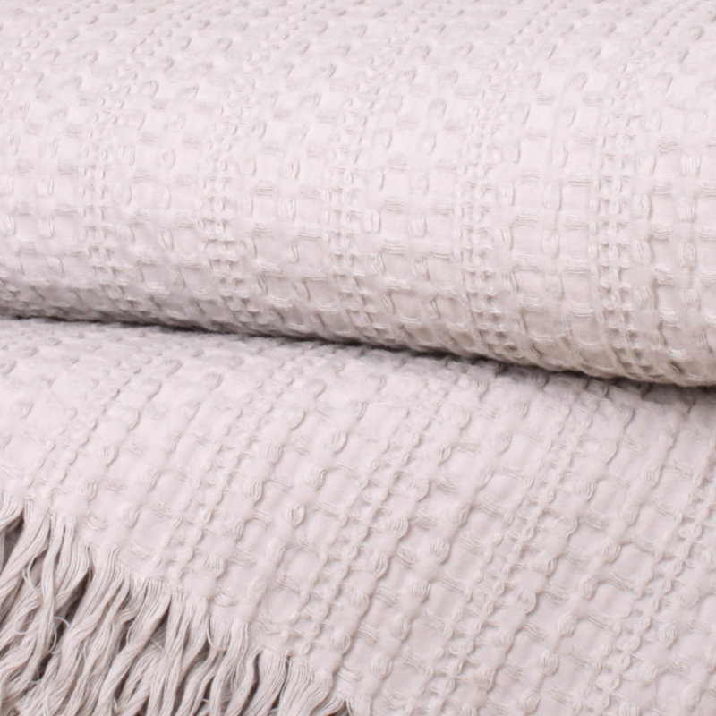 Elbury Waffle Cotton Solid Colour Bedspread, Silver