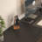 Black+Clear Rectangular Solid Wood+Acrylic desk-108994814