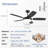 52 Inch 5-blade Ceiling Fans With Lights And Remote Control-1303327073