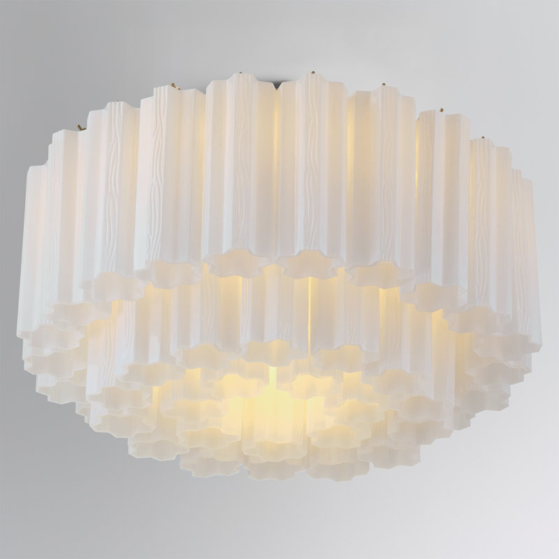Plafonnier encastré 7 lumières Shaurya, Latin vieilli / blanc