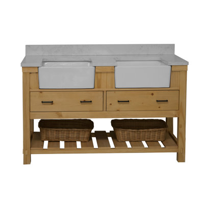 Hitton 60"" Double Bathroom Vanity Set -  Laurel Foundry Modern Farmhouse®, F2DED69C1BD142A792E10C1BA6BE8FA8