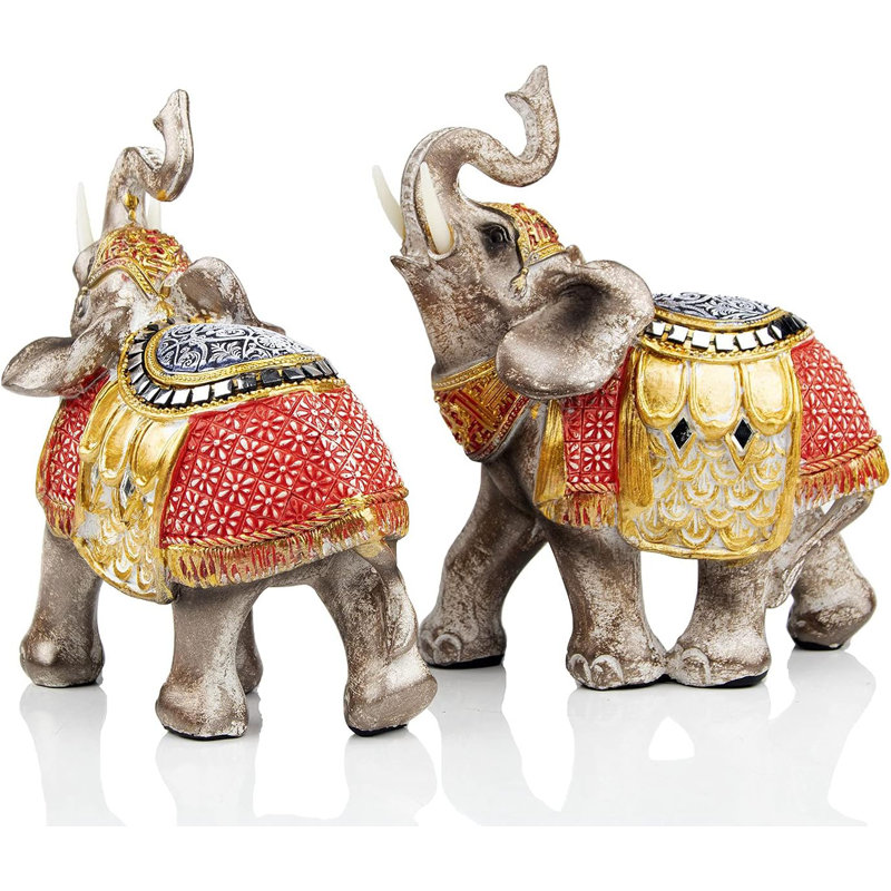 Figurine d'éléphant Wealth Lucky avec figurine d'éléphant