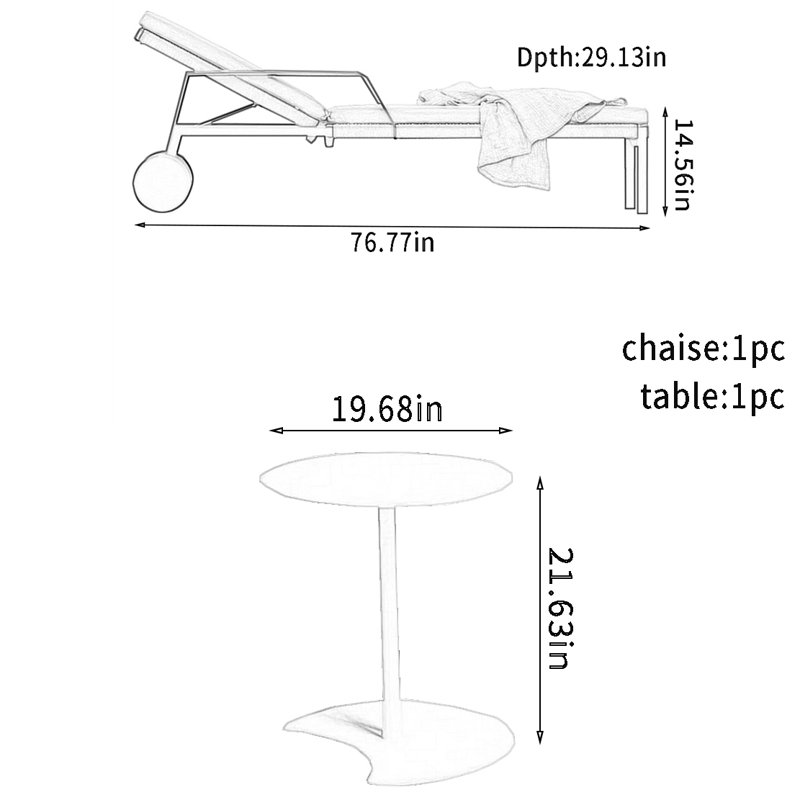 Chaise longue en osier Luxe