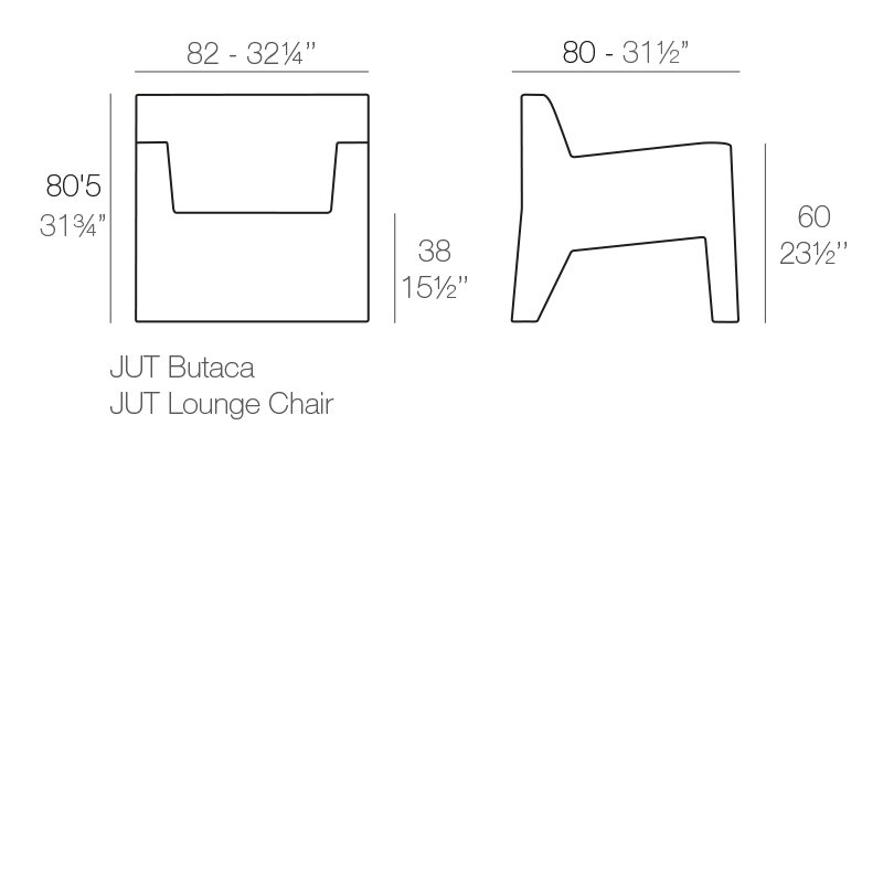 Jut Patio Chair, White